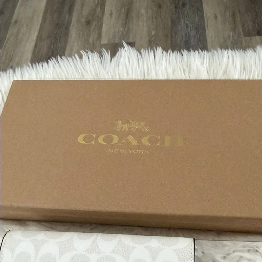 Coach Cream and Ivory Signature Pattern Crossbody Bag Set NWT